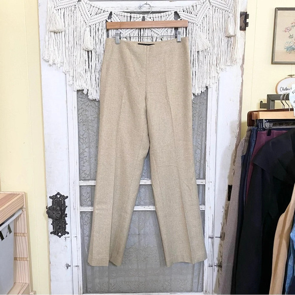 Willi smith made in Italy tweed lined dress pants VTG size 6 beige academia - Picture 1 of 7